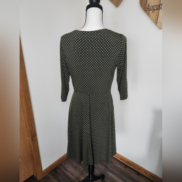 Enfocus Studio Polka Dot Deep Green Dress - Picture 3 of 5